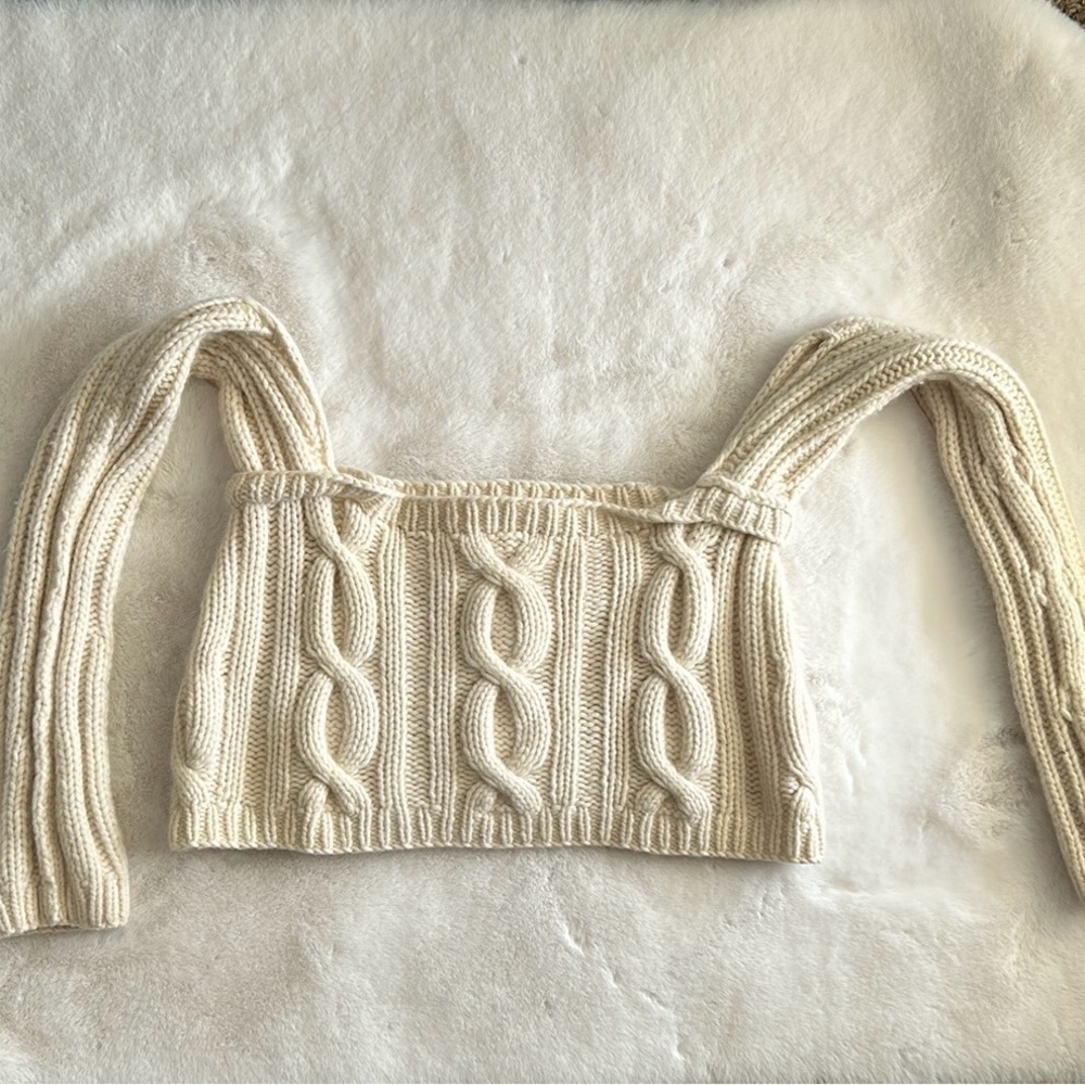 Y2K Body by Victoria Cream Cashmere Cropped Sweater xs